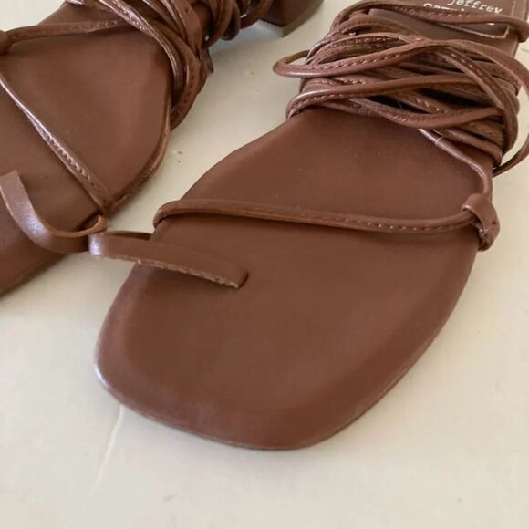 NWOT Jeffery Campbell Free People That's A Wrap Brown Leather Heeled Sandals 6 - Picture 3 of 9